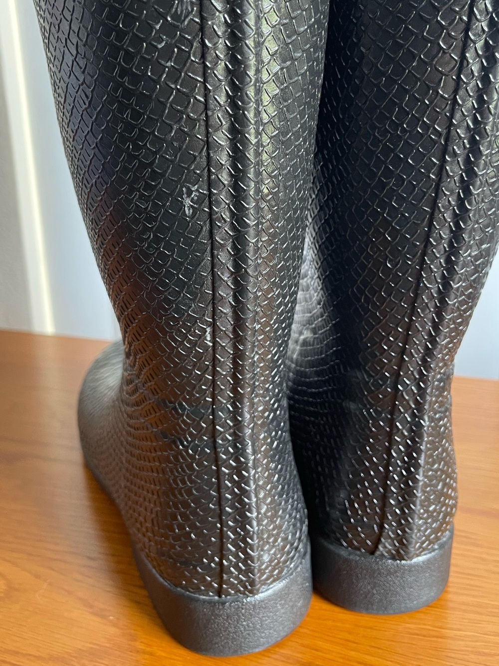Hunter Women’s Original Refined Scale Texture Tall Boots Black Size 9 - Picture 8 of 16